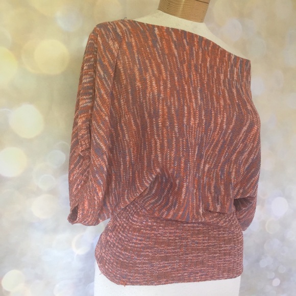 Zinga Dolman Sleeve Pullover Shirt S Wide Band Retro 70s Style - Picture 11 of 11